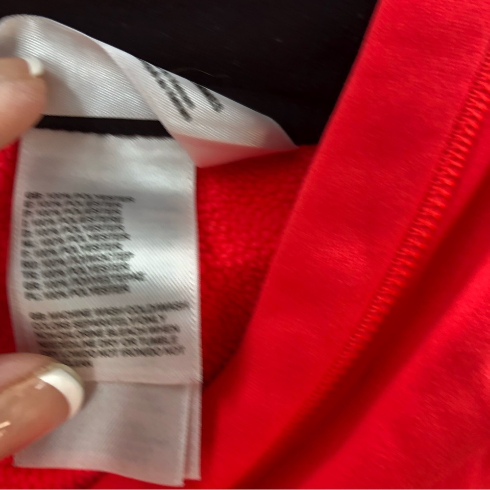 North Face Hoodie Womens Medium Spellout Logo Kangaroo Pocket - Picture 9 of 12